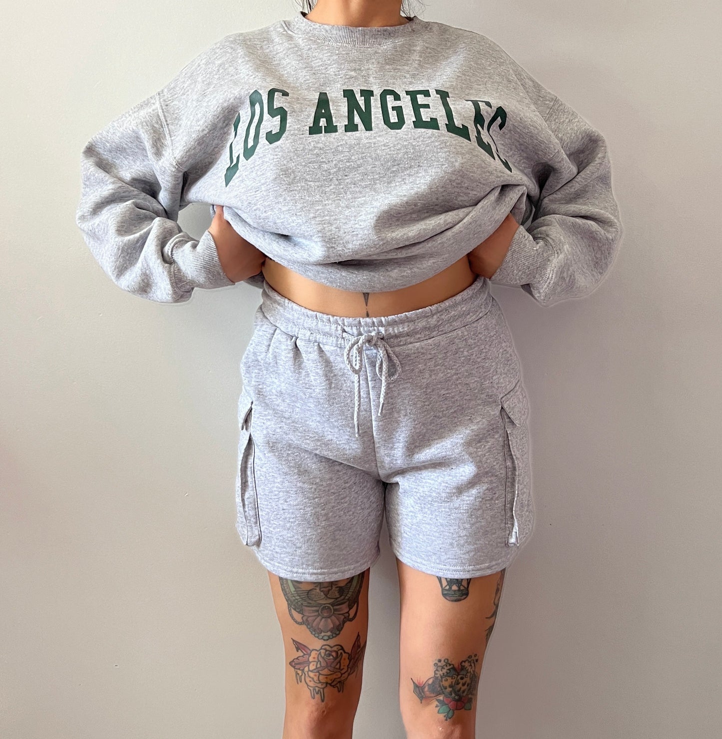 "Jadyn" (Heather Grey) cargo shorts