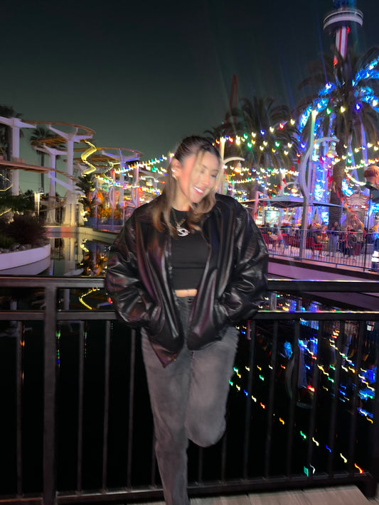 "Remind Me Later" leather jacket