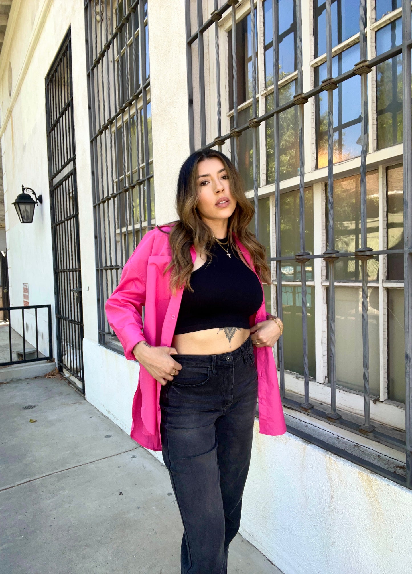 "Any Occasion" (Hot Pink, Green, Baby Pink) button up
