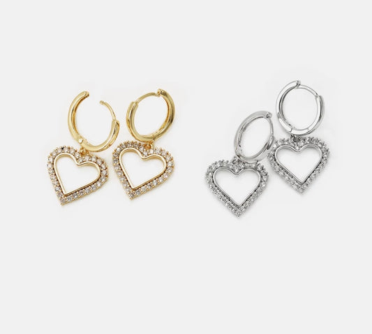 "Bling'd up Corazón" earrings