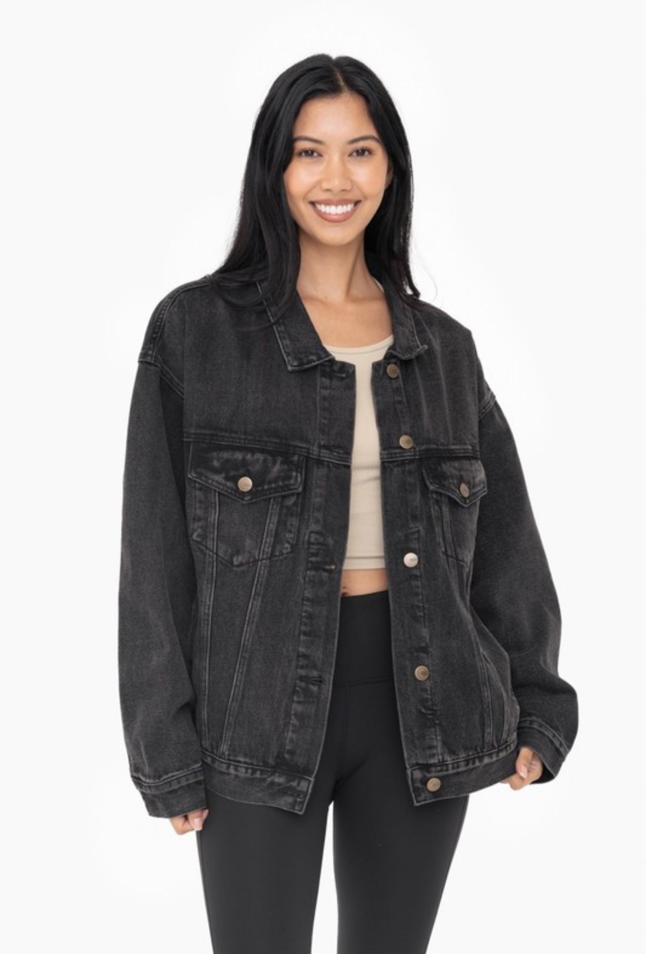 "Denim Dreams" (Black) denim jacket