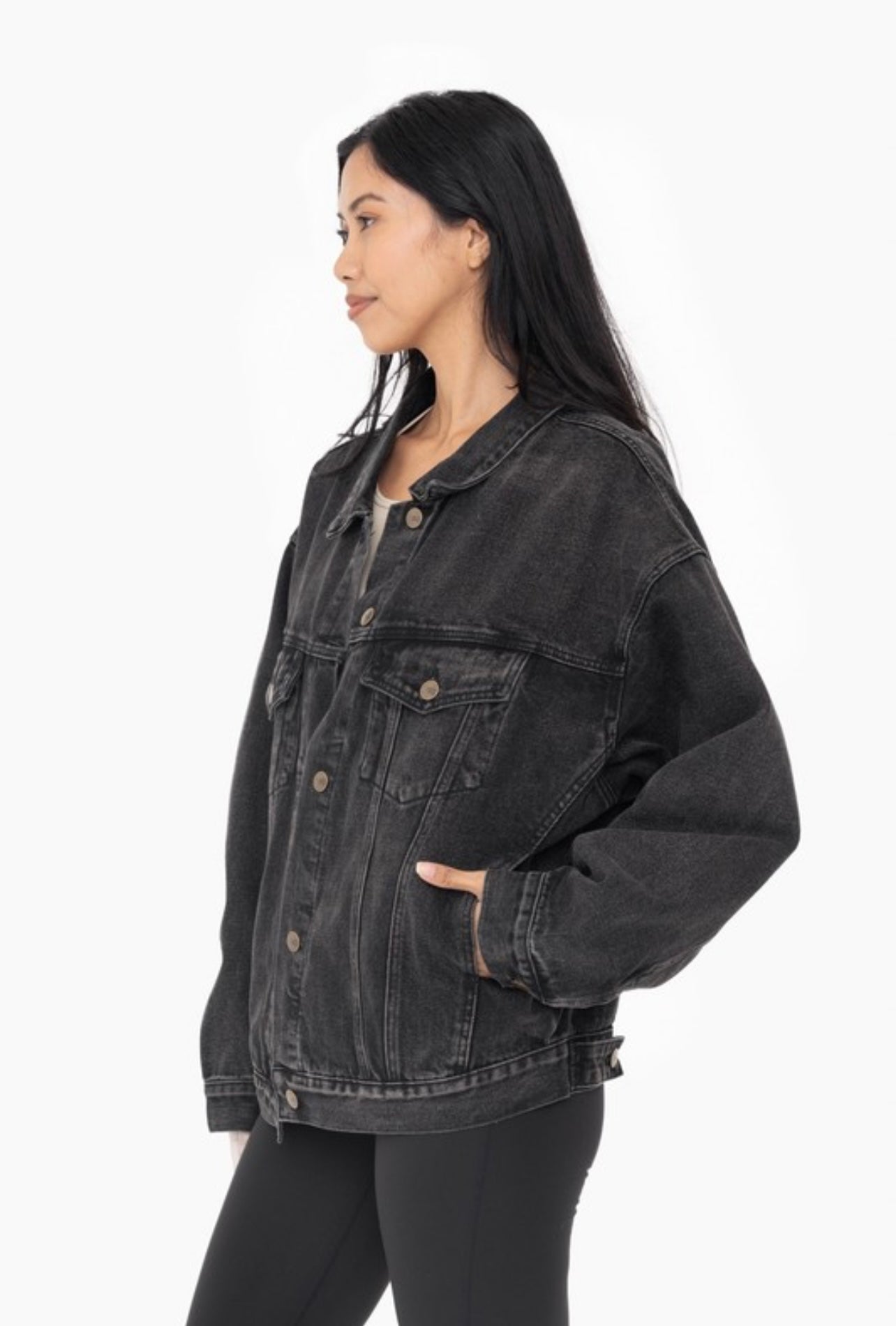 "Denim Dreams" (Black) denim jacket