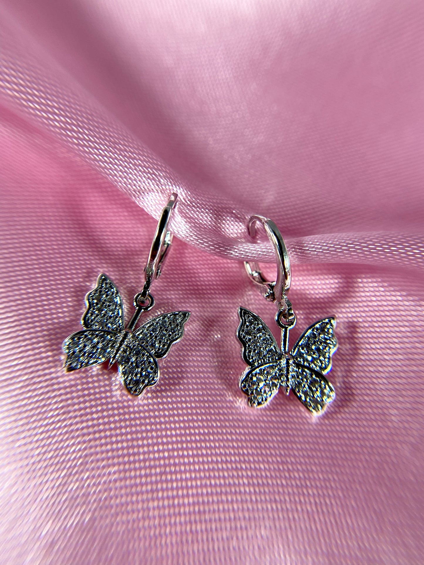 "Bling'd up" butterfly earrings